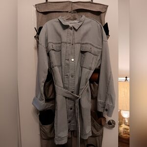 Soft Bluejean Button-down Dress